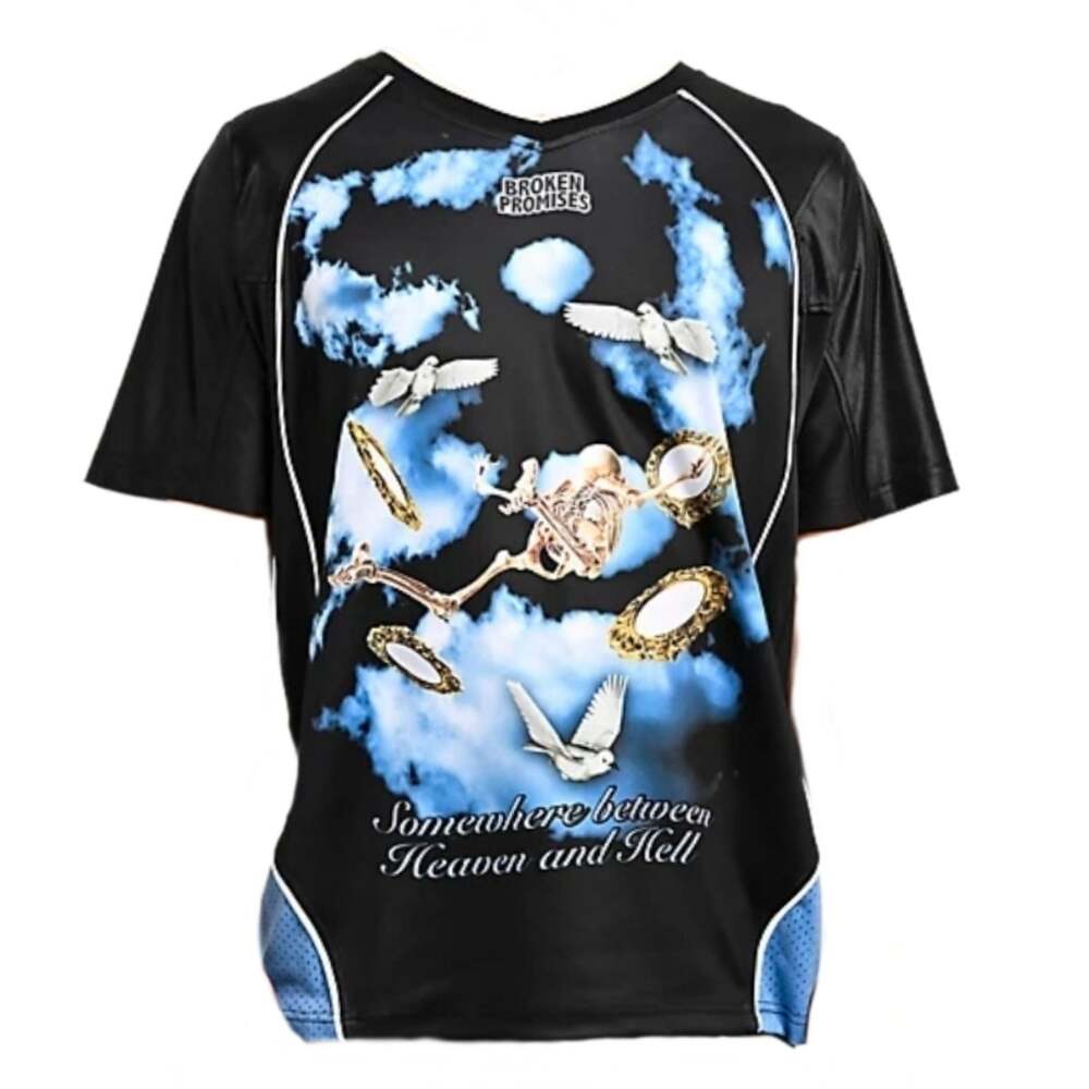 Broken Promises Self Reflection Black & Blue Soccer Jersey Mens XL